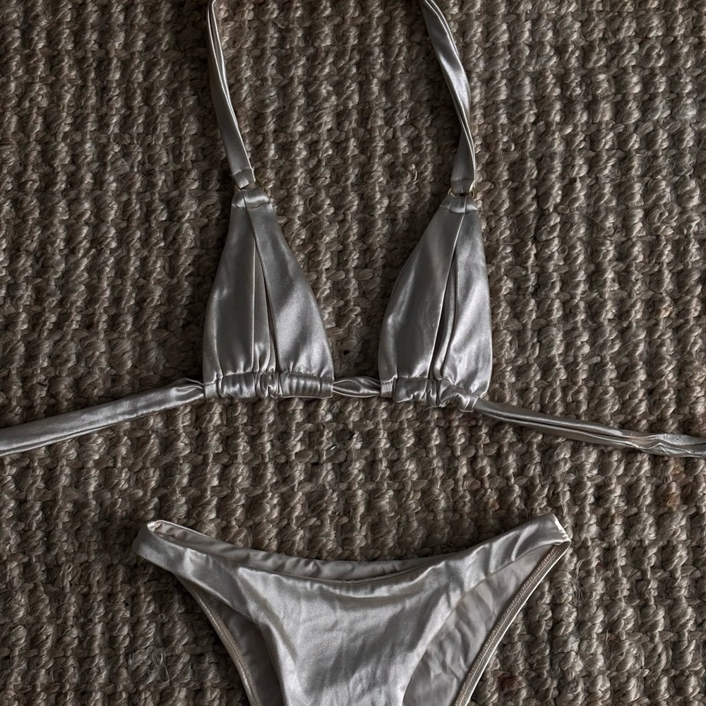 Monday Swimwear Metallic Silver Bikini